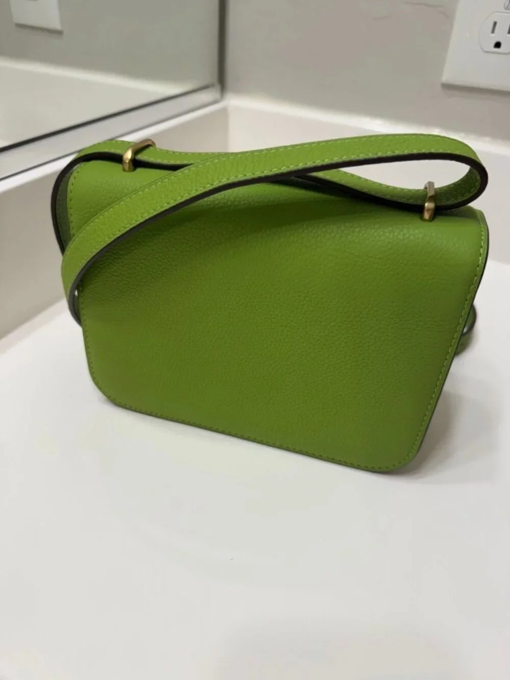 Tory Burch Small Eleanor Pebbled Leather Shoulder Crossbody Bag Wheatgrass